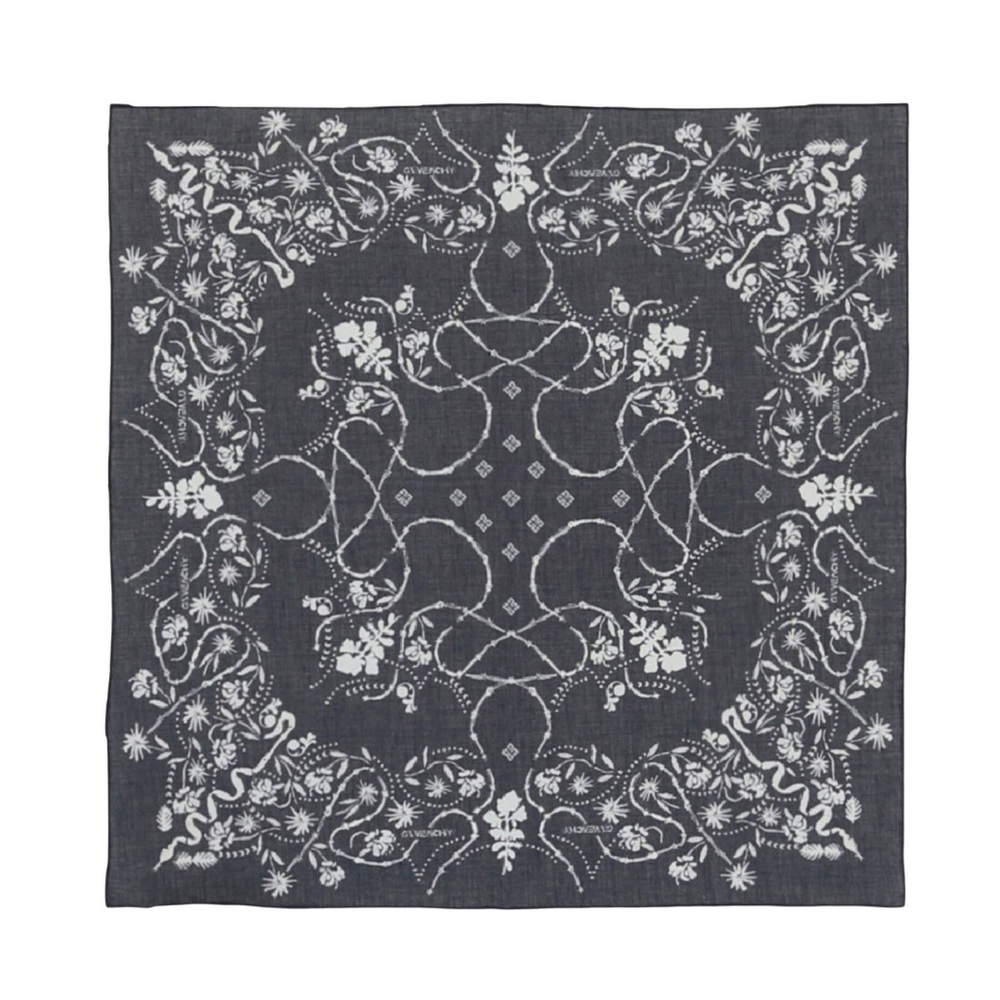 Givenchy Barbed Wire Bandana Printed Scarf 'Navy'